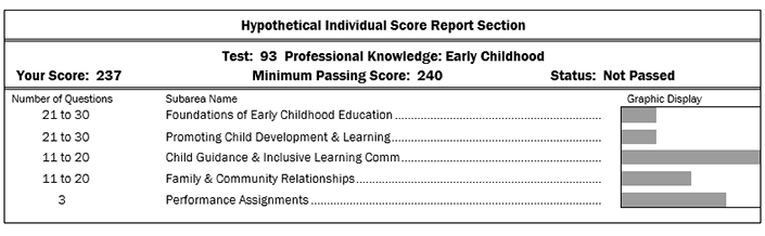 Hypothetical Individual Score Report Section